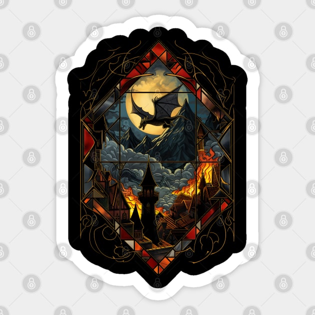 A Dragon Strikes at Moonlight - Fantasy Sticker by Fenay-Designs